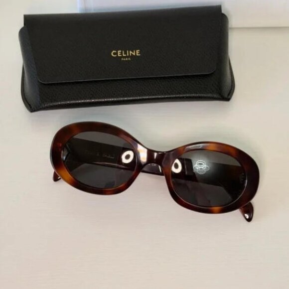Celine Women CL40194U Triomphe Oval Sunglasses Brown Frame / Gray Lens - Picture 7 of 10